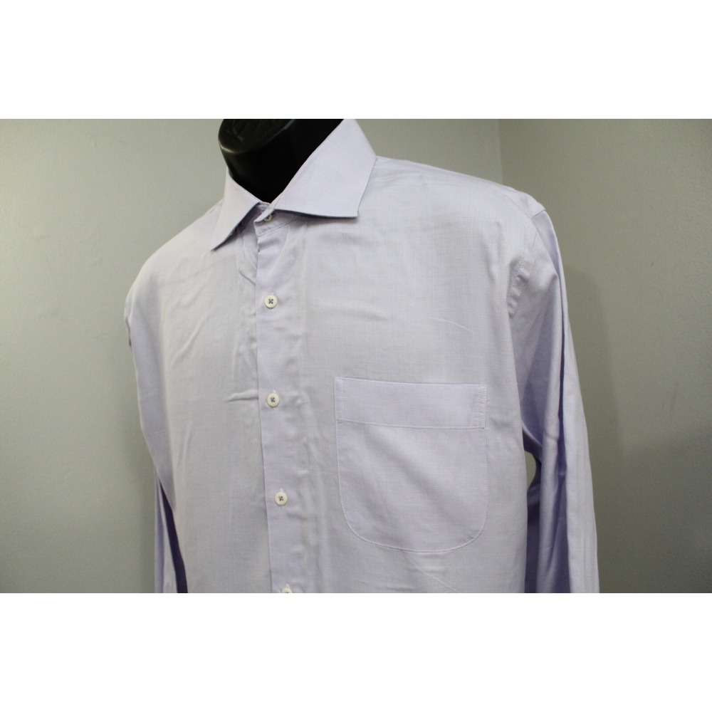 Peter Millar Golf Dress Shirt Purple Plaid Long Sleeve Button Up Mens Size Large